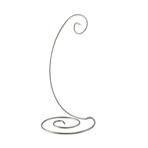 TRIPAR 10” Silver Spiral Bottom Ornament Display Stand for Home, Wedding Decoration, Holidays