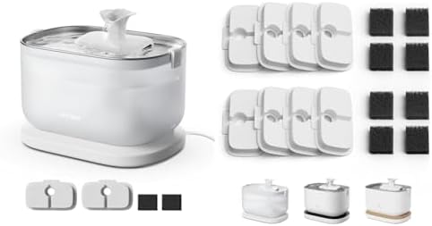 PETLIBRO Corded Cat Water Fountain + 8 Pack Filters, Cat Fountain...