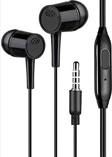 JK Paradise Universal Earphone for All Smartphone in Ear Headphone Headset with mic for Calls (Black)