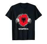 Albanische Flagge Herz Stolz Albanien Fußball Fan Trikot T-Shirt