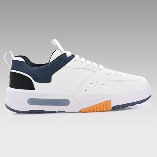 Image of Cruiser Men's Casual Sneakers | Color Block Lace Up Shoes | Minimalist Design, Flat Laces Padded Collar Sneaker & Multi Panel Platform Sole | Lightweight Casuals for Work & Outings (2672)