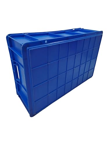 Image of ARISTO Portable and Stackable Plastic Storage Container Box Crate 64200 CH designed for multipurpose storage Blue