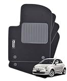 Tapis de sol pour Fiat 500 � partir de 2015 (m�me hybride) avec logo brod�, 2 broches haute qualit�, fabriqu�s en Italie.