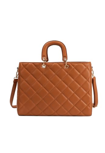 Lenna's Bolsa Transversal e de Mão Feminina Shopper Bag Casual Caramelo