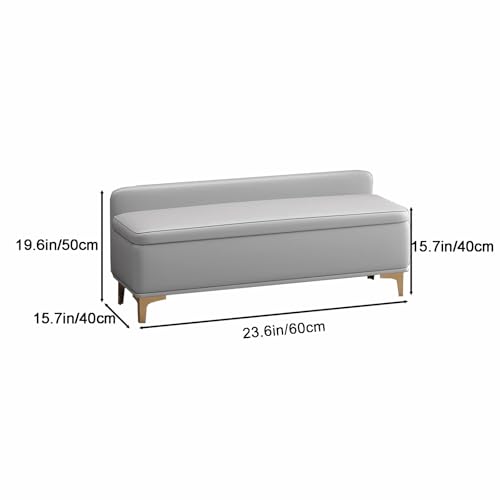 Banc de rangement compact gris 60 cm pour gagner de la place avec style - 6