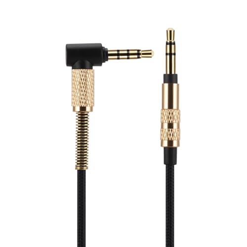 UNCLE LIGHT Replacement Audio Cable for Marshall Headphones, Compatible with Monitor Major 2 II Major 3 III Major 4 IV Mid Headphones 3.5mm Male Stereo Jack Cord, 1.2 Meters, No Inline Control, Black