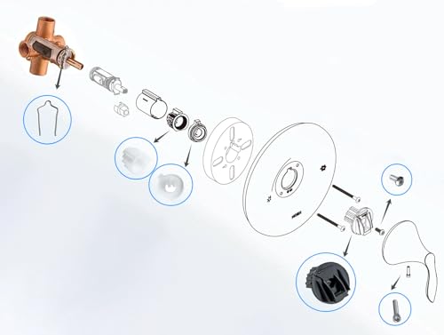 Cartucho de substituição 1222 com kit adaptador de alça 116653 para Moen, compatível com uma torneir