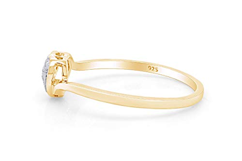 Jewel Zone US White Natural Diamond Heart Promise Ring in14k Gold Over Sterling Silver (0.01 Cttw)3