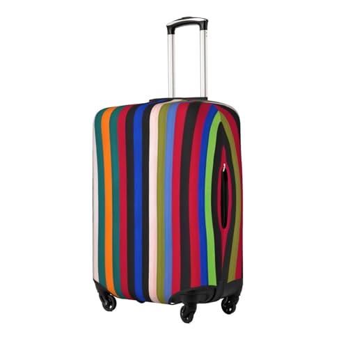 Colored Stripes Vertical Print Luggage Suitcase Cover Protector Luggage Washable Covers With Concealed Zipper2