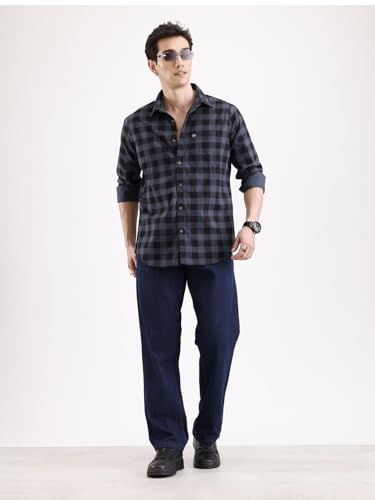Image of WROGN Men's 100% Cotton Jeans | Solid | Anti Fit