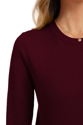 Image of QUALFORT Women's Sweaters Long Sleeve Soft Lightweight Basic Knitted Pullover Sweater