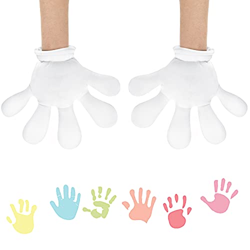 Geyoga 2 Pairs White Jumbo Cartoon Hands Gloves Halloween Party Costume - image 3