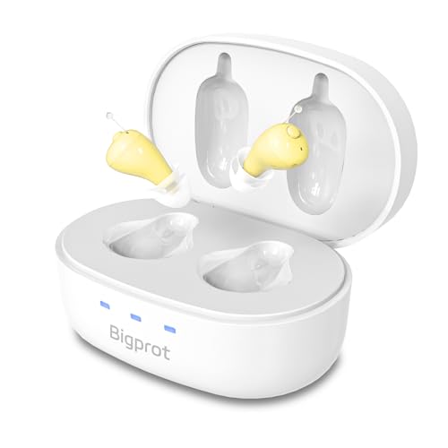 OTC Hearing Aids for Seniors, Nearly Invisible Rechargeable Hearing Aids, 100+ Hours of Charging...