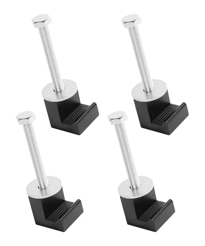 SCUARI 4PCS Car Tools,Truck Tool J Hook Crossover,Car Accessories Truck Toolbox Mounting Kit,Tool Box Clamps for Truck Bed,Aluminum Alloy J Hook Crossover,Fits Almost All Brands and Models of Trucks