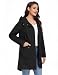 Vancavoo Übergangsjacke Damen Wintermantel Lang Leichte Jacke mit Kapuze Softshellmantel Übergang Mantel Parka Übergangsmantel für Frühling Herbst,Schwarz,M