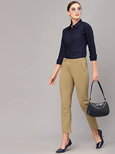 Image of Style Quotient Women Solid Polycotton Regular Formal Shirt
