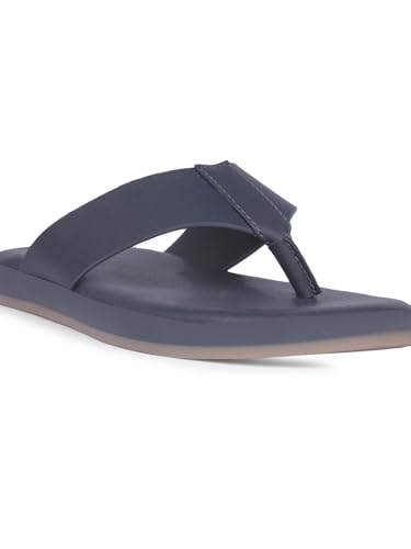 Image of Bata 8719 CHAD: Men's Blue Formal Thong Slip-On Slippers for Stylish Comfort
