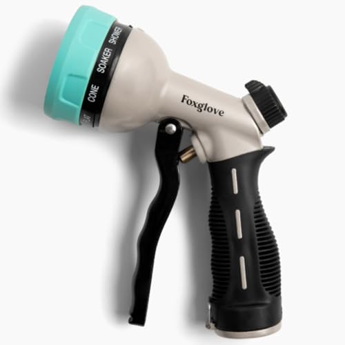 Foxglove Garden Hose Sprayer with 10 Spray Patterns. Adjustable H...