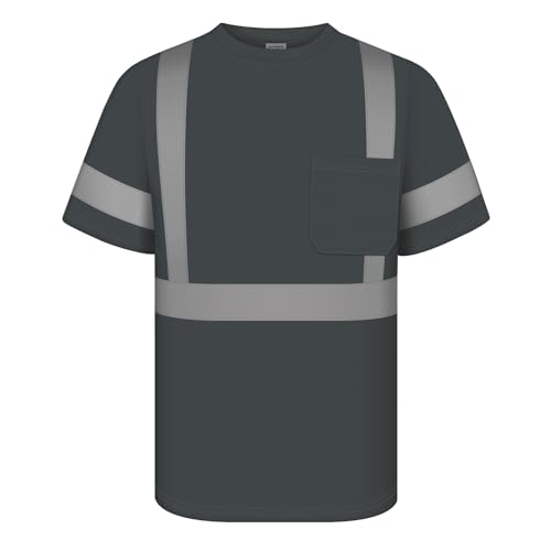 TCCFCCT Construction Shirts High Visibility Shirts for Men, DC-Grey 5XL