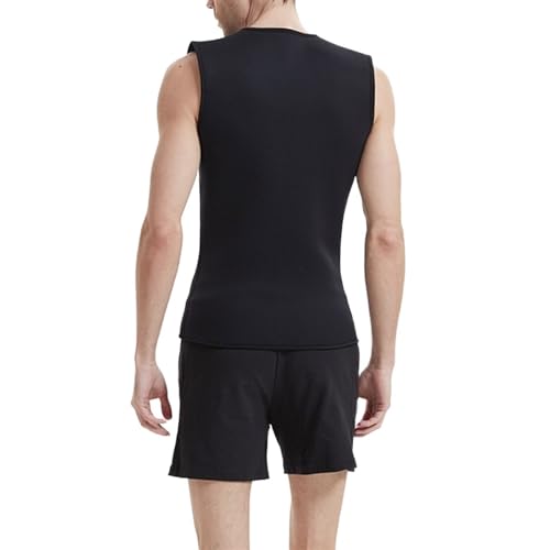 3MM Men Wetsuits Front Zip Wetsuit Top Sleeveless Diving Vest for Diving Surfing Snorkeling Kayaking Water Sports(Black_Small) miniatura 2