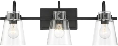 DESIGNERS FOUNTAIN D214M-3B-MB Inwood - 3 Light Bath Vanity-9.25 Inches Tall and 24 Inches Wide, Finish Color: Matte Black