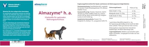 almapharm Almazyme h.a. Pulver | 500 g | Ergänzungsfuttermittel für Hunde und Katzen | Bei Nahrungsunverträglichkeiten | Vitalstoffe für optimalen Nahrungsaufschluss