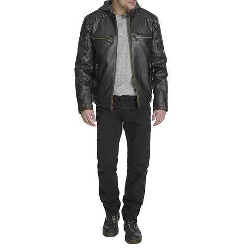 Image of Levi's Men's Faux Leather Racer Jacket Coat