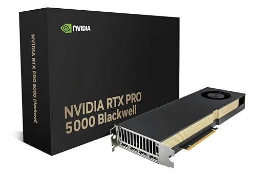 NVIDIA RTX PRO 5000 Blackwell Graphics Card - 48GB GDDR7 ECC Memory, PCIe 5.0 x16, 4X DisplayPort 2.1b, Dual Slot Full Height AI Workstation GPU, Retail Packaging
