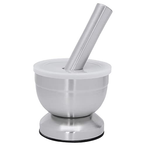 Mimo Style Pilão com Socador Feito Inteiramente em Aço Inoxidável. Resistente, Durável e Não Tóxico. Sua Base Antideslizante Torna Fácil Moer Qualquer Ingrediente. Material de Ótima Qualidade, AC20281