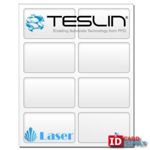 Teslin® Synthetic Paper - 8.5" X 11" Perforated 8-Up Laser Sheet #TOP3