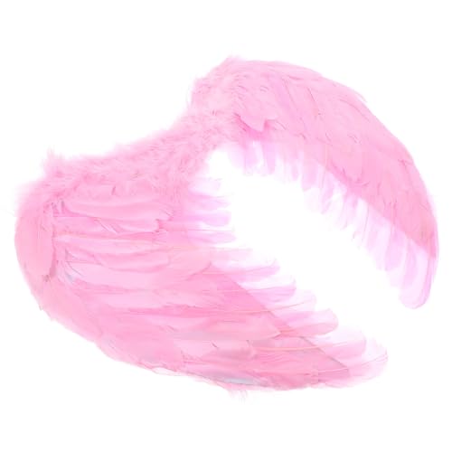 ibasenice para Niñas Accesorio Ligero de Cosplay Rosa Alas de Plumas para Fiestas y Actuaciones Escenario Complemento Encantador para Disfraces de Baile