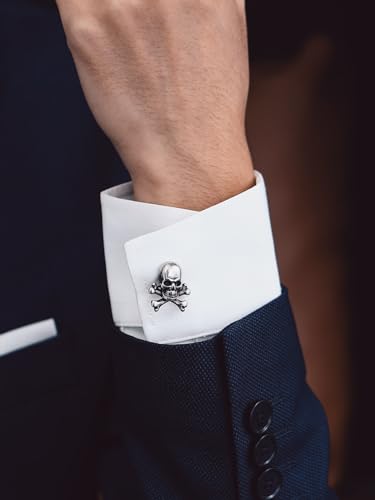 Bandmax Mens Cufflinks Stainless Steel Viking/Skull/Masonic Cuff Links for Men Best Gift for Father Husband Son3