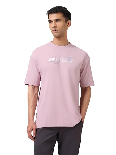 Image of TECHNOSPORT Men's Typography Printed T-Shirt ELASTOPLUS Quick Dry Slim Fit Round Neck Sports Tee for Gym Running Casual Wear UPF50+ Anti Odour