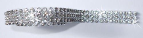 3mm Chaton 3 Strip Clear Silver Iron-On Crystal Diamante Reel
