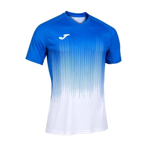 Camiseta short Joma Tiger IV rouge et bleu royal en tricot mixte pour le sport