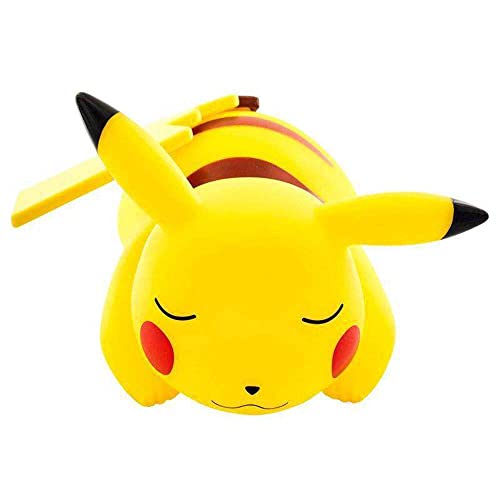 Teknofun - Figura de Luz Pokémon - Pikachu Acostado - Inalámbrico - 2 Modos de Iluminación - 3xAAA Baterías No Incluidas - Amarillo