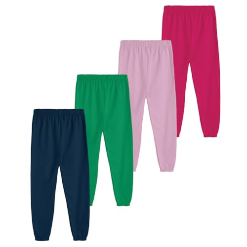 Image of KYDA KIDS Girls 100% Pure Cotton Printed Loose Fit Track Pants | Premium Summer Casual Wear with Elastic Waist Daily Comfort Wear (Pack of 4)