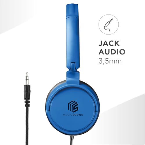 Music Sound | Bügelkopfhörer mit Kabel Over Ear Basic | On-Ear-Kopfhörer Faltbarer Kopfbügel mit...