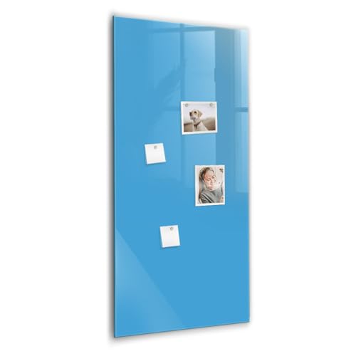 Tableau blanc design en verre bleu clair pour optimiser votre coin Homeoffice