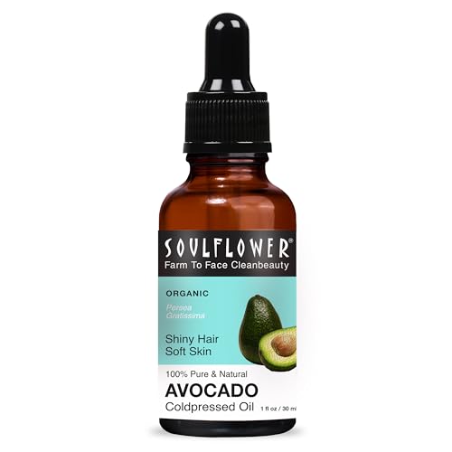 Image of Soulflower Avocado Hair Oil for Hair Growth, Reduce Dandruff, flexible Hair & Prevent Breakage, Moisturizer for Acne & Anti Aging | 100% Pure, Natural and Cold-Pressed, 30ml (Pack of 1)