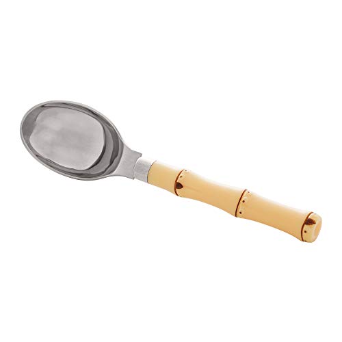 COLHER P/SORVETE DE AÇO INOX C/CABO DE PLÁSTICO BAMBU NATURAL 17,5cm