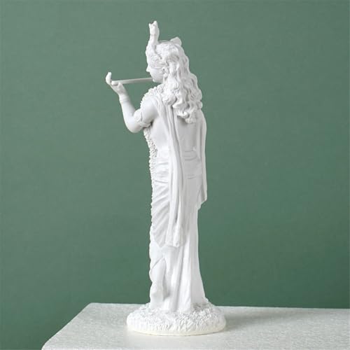 Sculpture Krishna marbre blanc 25cm | Statuette dieu hindou luxe - 6