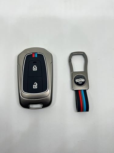 Image of BKN Luxury Metal Silicon Key Cover Compatible for Tata Indica, Vista, Indigo, Manza 2 Button Smart Key Cover Full Metal Protections Special Feature Visible in Low-Light Conditions