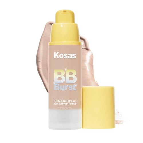 Kosas BB Burst Tinted Face Gel Cream - Supports Healthy Collagen, Smoothes Skin, Hydrates & Moisturizes - Lightweight Buildable Coverage - Light Medium Neutral 21, (1 Oz/30 ML)