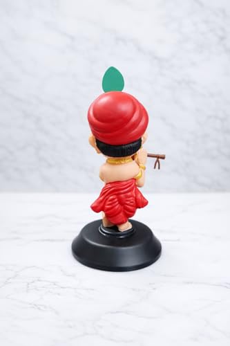 Image of Baby Krishna Idol with Flute for Car Dashboard | Premium Resin Lord Krishna Murti for Home Temple, Office Desk & Car Decor | Spiritual Gift