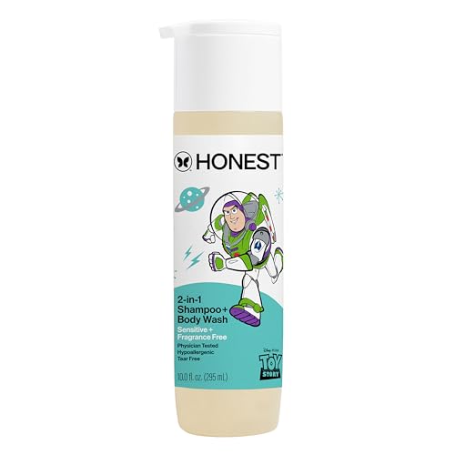 The Honest Company Cleansing 2-in-1 Shampoo + Body Wash Gentle on Skin Dermatologist Tested Tear Free Hypoallergenic Disney and Pixars Toy Story Sensitive Fragrance Free