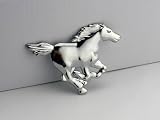 Generic Chrome Metal Horse car Emblem, Galloping Stallion Design, Polished Silver Finish (Facing The Right Side)