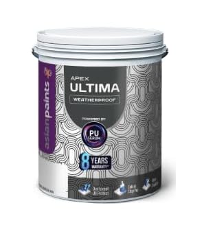 Image of Asian Paint Apex Ultima Weatherproof Exterior Emulsion Premium Exterior Emulsion - Premium Weather Protection | Dust Resistant, Anti-Algal | 10 Liter (White)