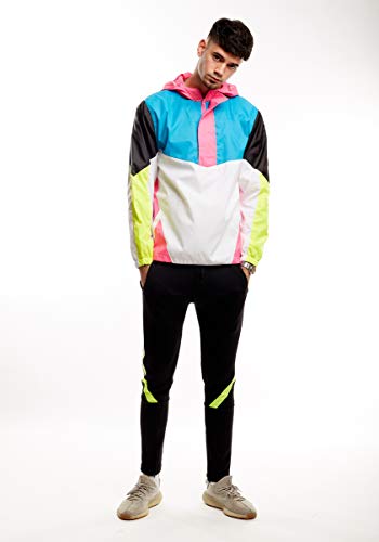 Image of SCREENSHOT Mens Streetwear Windbreaker Jacket - Lightweight Graphic Hoodie, Graffiti Hip Hop Urban Fashion Pullover Top