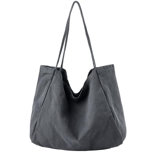 Image of Canvas Tote Bag for Women Large Hobo Shoulder Bag for Work Travel Casual Message Bag Tote Purse handbags